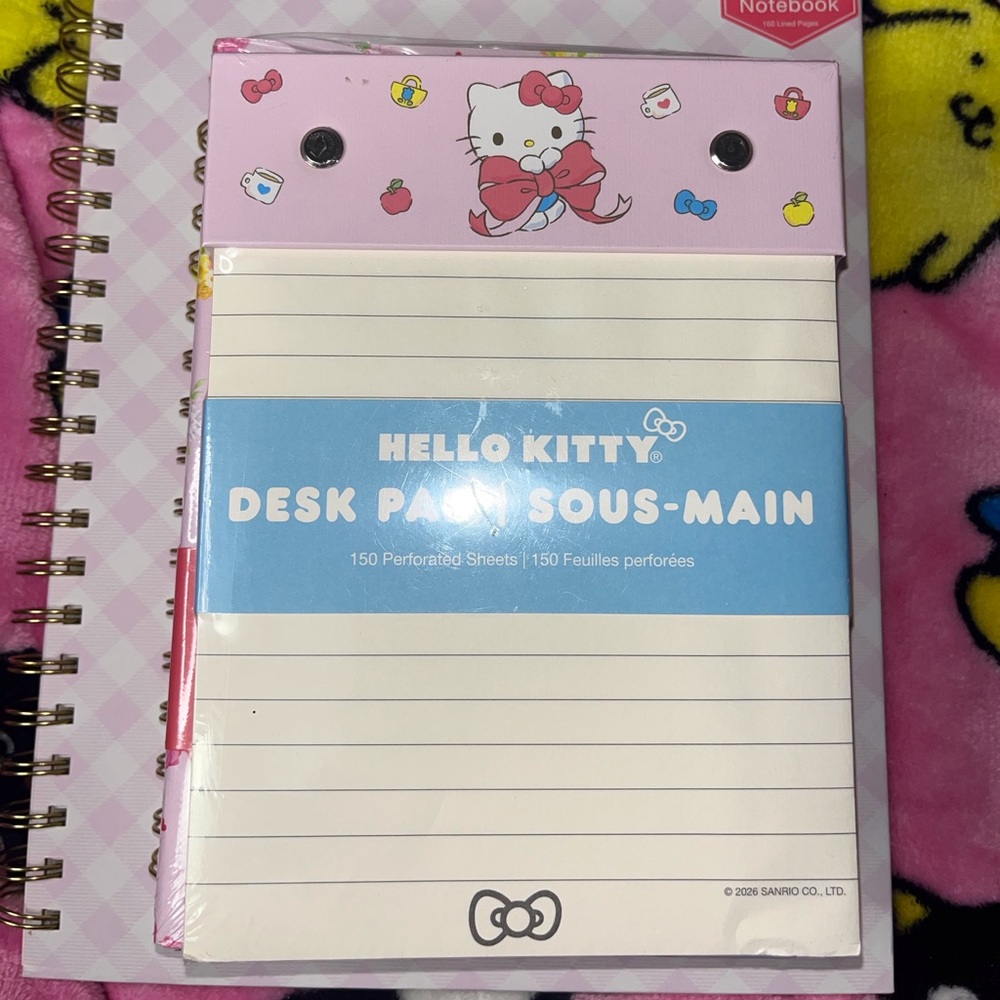 Hello Kitty Pink Desk Pad Notepad - 160 Lined Pages - NEW